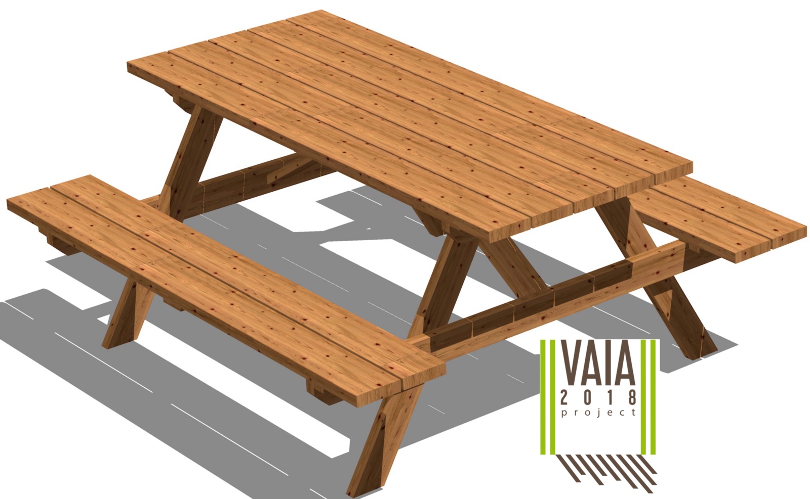 Tavolo PIC NIC in legno - VAIA adult cm190x160H75